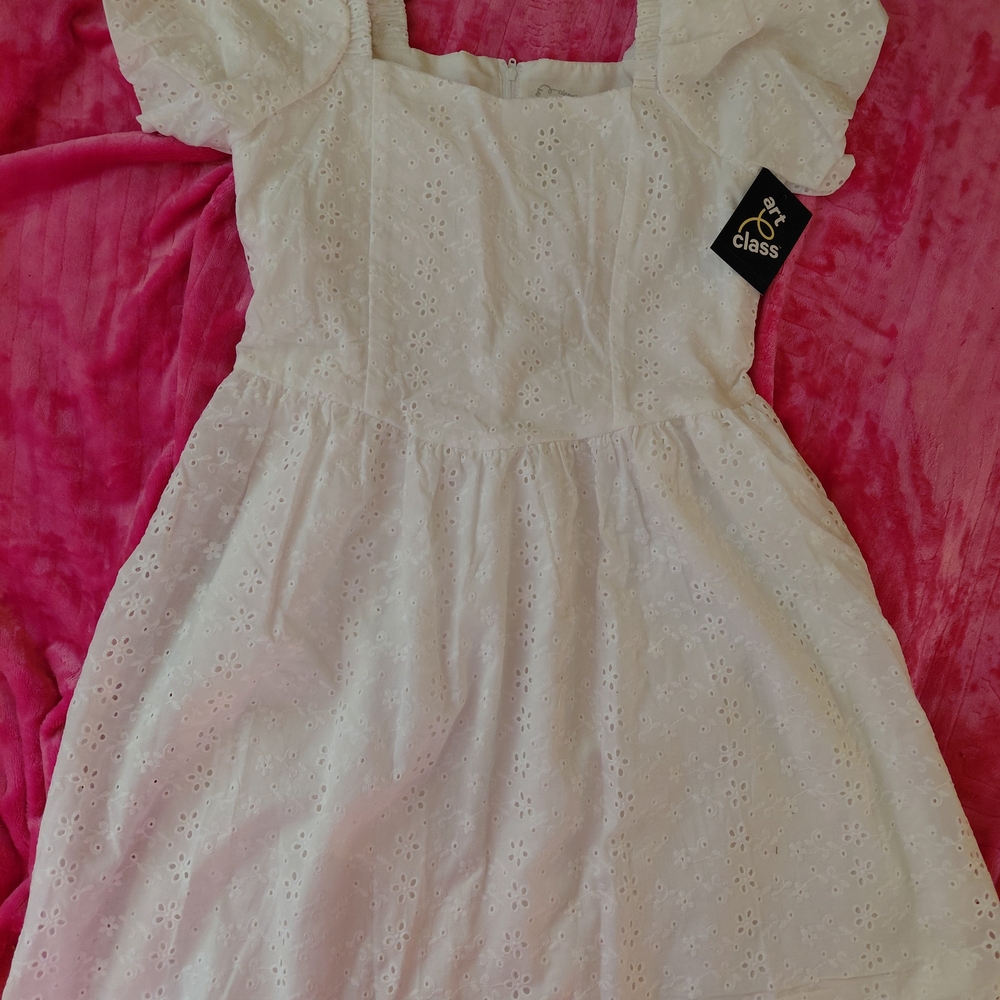 Art Class White Eyelet Casual Dress